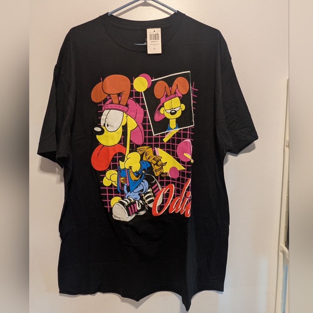 Adult Cartoon Graphic Black T-Shirt Odie